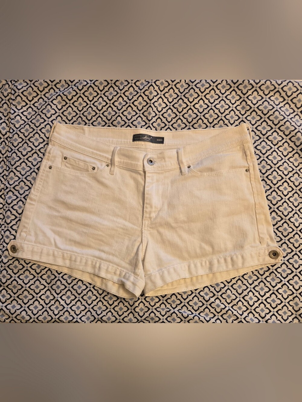 Levi's White Denim Shorts 8